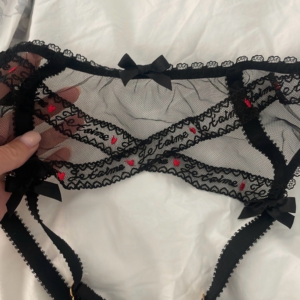 Agent Provocateur Edita Set | 32B Bra + Size 2 Thong Garter Babydoll | NWOT - Picture 7 of 8